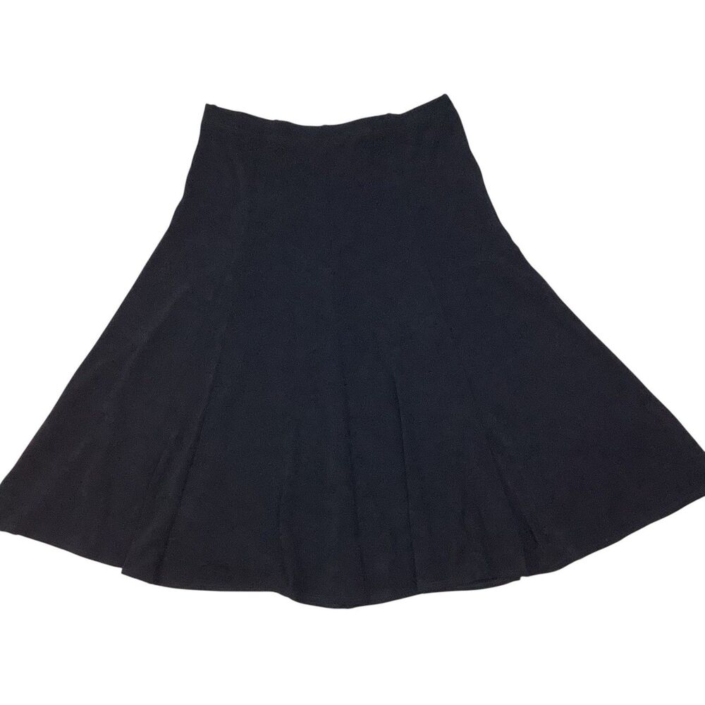 Chico's Travelers Jordana Skirt Black Classic Minimalist Midi A-Line Size 1 M 8